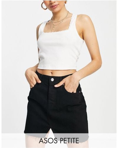 ASOS Asos Design Petite Denim 'original' Mini Skirt - Black