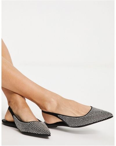 ASOS Lala Pointed Slingback Flats - Black