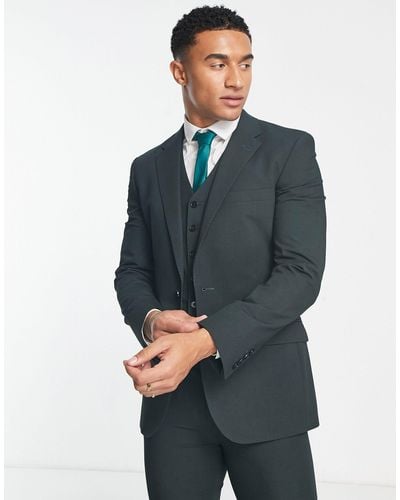 Noak Camden' Super Skinny Premium Fabric Suit Jacket - Blue