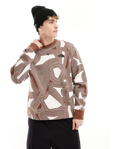 The North Face – essential – oversize-sweatshirt aus fleece - Braun