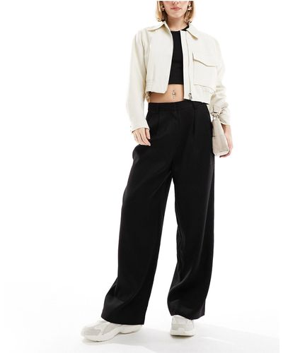 ONLY Pleat Front Tailored Pants - Black