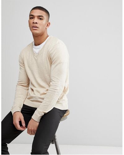 ASOS Asos V-neck Cotton Sweater - White