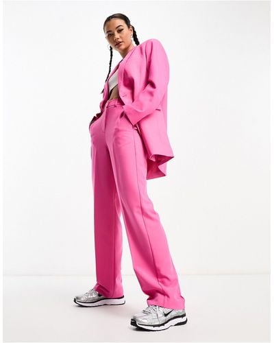 JJXX Mary - pantaloni sartoriali a vita alta color lampone - Rosa