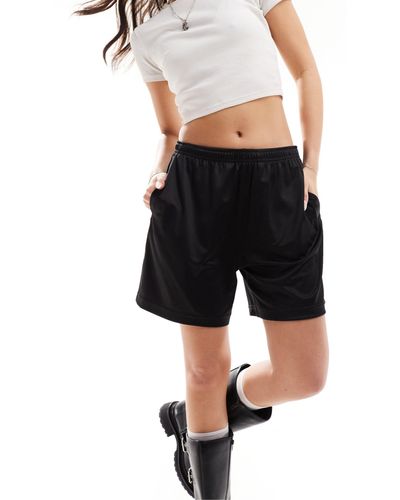 Weekday Ada Track Shorts With Pull-on Elasticated Waistband - Black