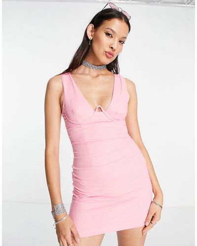 Missy Empire Vestido corto rosa con detalle