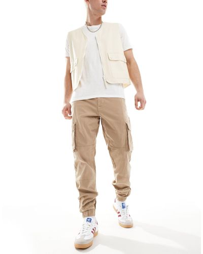 Only & Sons Cuffed Cargo Trousers - Natural