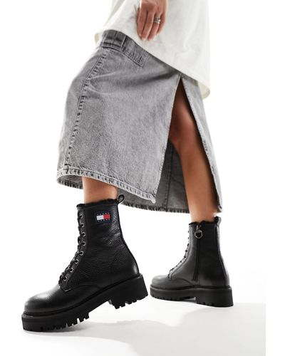 Tommy Hilfiger Urban Leather Boots - Gray