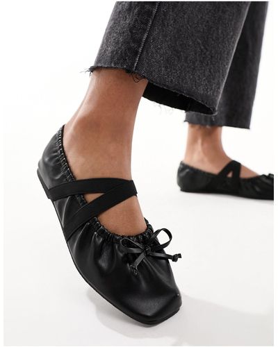 ASOS Los Angeles - Ballerina's Met Rimpeleffect En Elastisch Bandje - Blauw