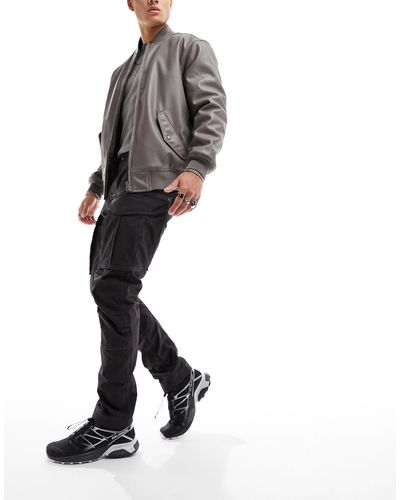 G-Star RAW Rovic - pantaloni cargo affusolati grigi con zip 3d - Bianco