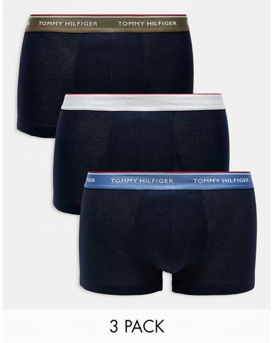 Tommy Hilfiger Premium Essentials 3 Pack Trunks - Blue