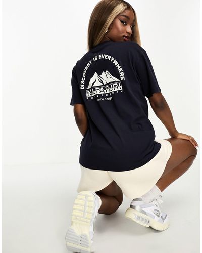 Napapijri Shetland - T-shirt Met Print Op - Blauw