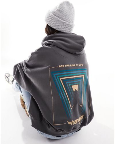 Wrangler Hoodie With Back Print - Blue