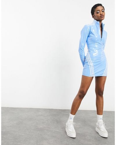 Ivy Park Adidas X Zip Through Latex Dress - Blue