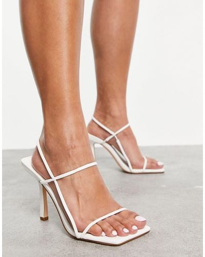 Public Desire Rayelle - sandali con tacco e punta quadrata, colore - Bianco
