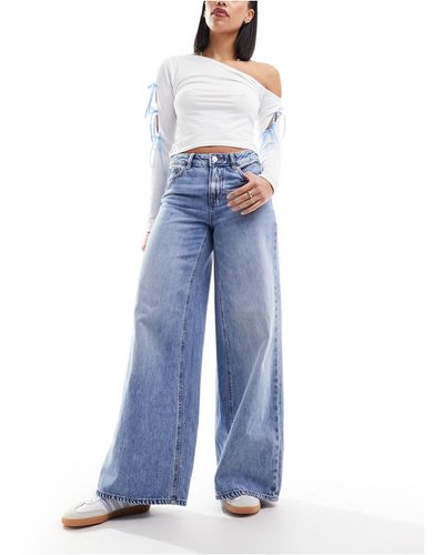 Vero Moda Jean large - moyen délavé - Bleu