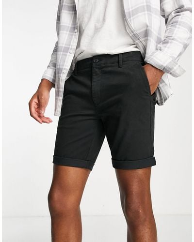 TOPMAN – eng geschnittene chino-shorts - Schwarz