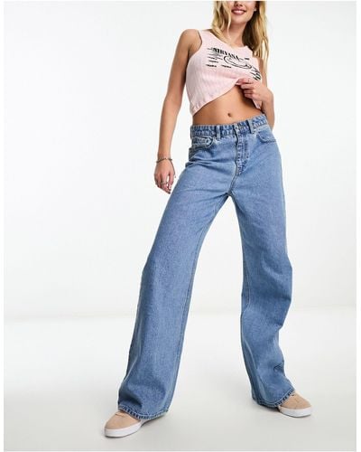 ONLY Maisie Low Waisted baggy Wide Leg Jeans - Blue