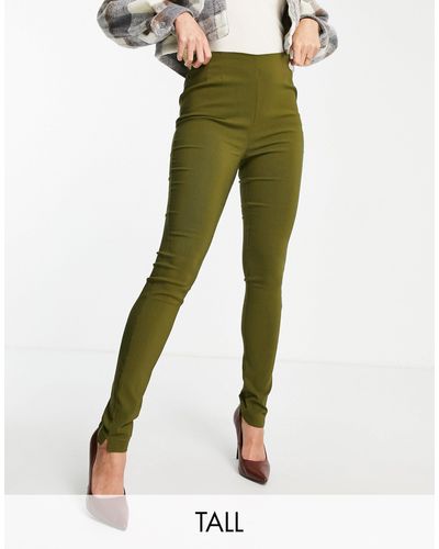 Vero Moda Pantaloni a vita alta slim color kaki - Verde
