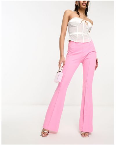 Rebellious Fashion Tailored Trouser With Flare - Pink