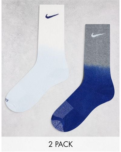 Nike Everyday Plus Cushioned 2 Pack Crew Socks - Blue