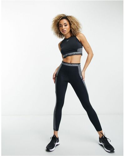 Nike Nike Pro Femme Training Dri Fit High Rise 7/8 leggings - Blue