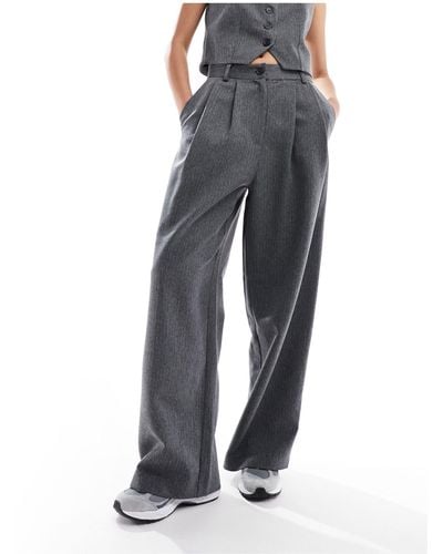 ASOS Herringbone Tailored Pants - Grey