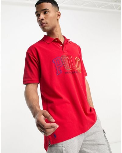Polo Ralph Lauren Polo extragrande con logo grande - Rojo