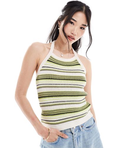 ONLY Knitted Halter Neck Top - Green