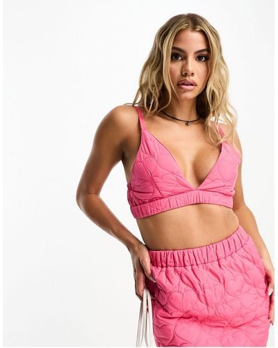 Threadbare Quilted Bralet Co-ord - Pink
