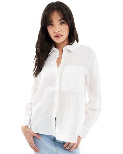 Mango Linen Shirt - White