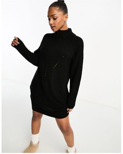 Jdy Roll Neck Midi Sweater Dress - Black