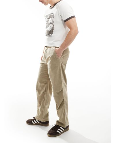 Only & Sons Loose Fit Cord Trouser - Natural