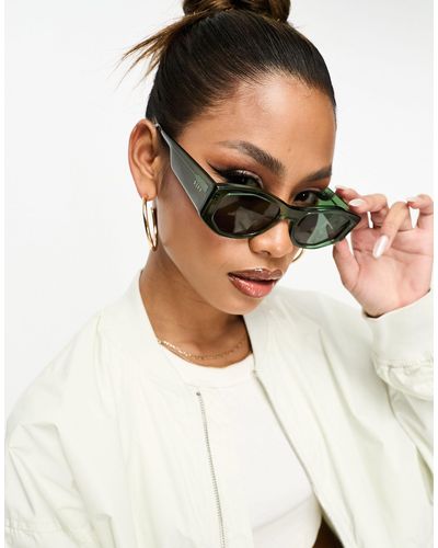DIFF Diff - zoe - occhiali da sole squadrati trasparenti - Verde