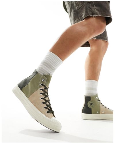Converse Chuck 70 Suede And Canvas Trainers - Green