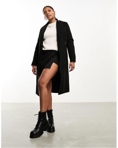 Threadbare Mira Formal Coat With Shawl Collar - Black