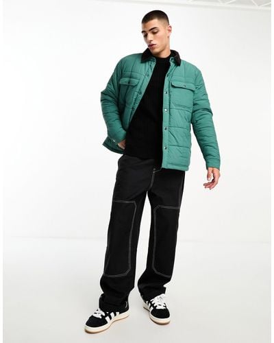 Cotton On Cotton On Workwear Puffer Jacket With Contrast Cord Collar - Green