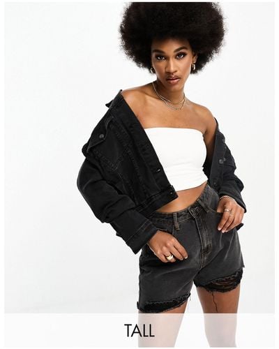 Missguided Extreme Ripped Denim Shorts - Black