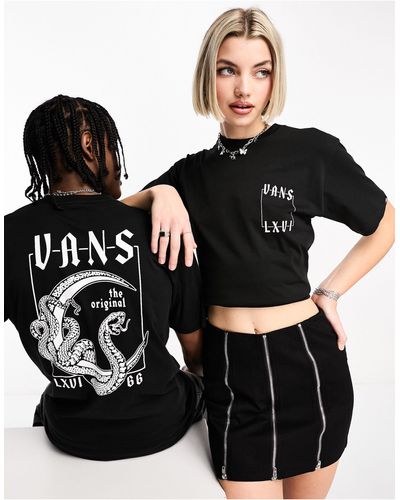 Vans Uniseks T-shirt Met Maanprint Op - Zwart