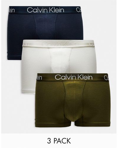 Calvin Klein 3 Pack Trunks - Green