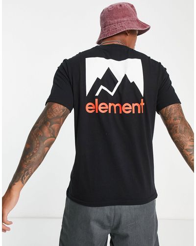 Element Mountain - T-shirt Met Print Op - Zwart