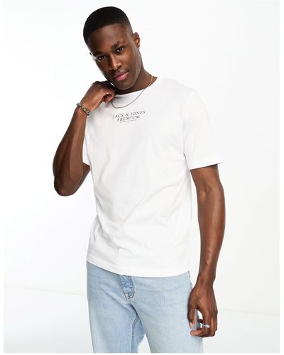 Jack & Jones Premium - t-shirt à logo - Blanc