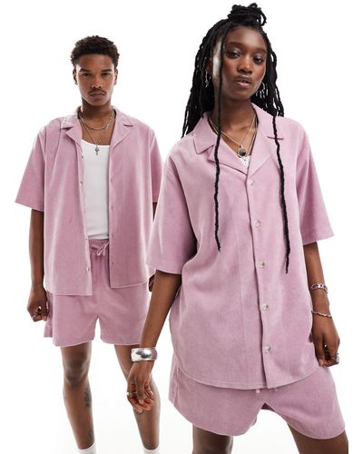 Reclaimed (vintage) Unisex Cord Shirt - Pink