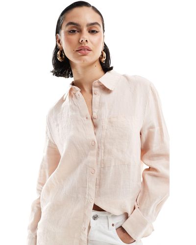 Mango Linen Shirt - Natural