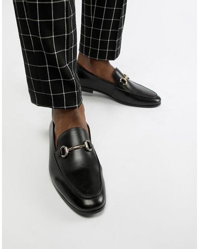 Office Italic Bar Loafers In Black Leather