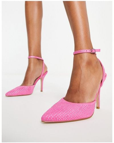 Raid Leeza Diamante Slingback Sandals - Pink