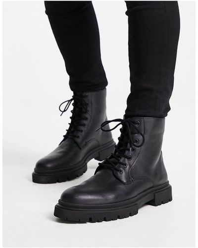 Schuh Dane Chunky Lace Up Boots - Black