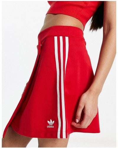 adidas Originals Three Stripe Wrap Skirt - Red