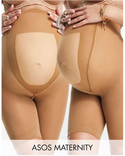 ASOS Maternity 2-pack Anti-chafing Shorts - Natural