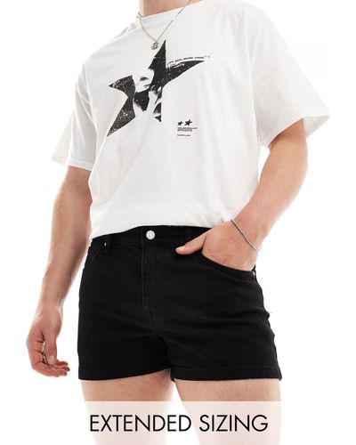 ASOS – eng geschnittene, extrem kurze shorts - Weiß