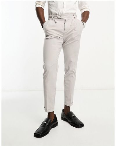 New Look Pantaloni eleganti effetto lino color pietra - Neutro